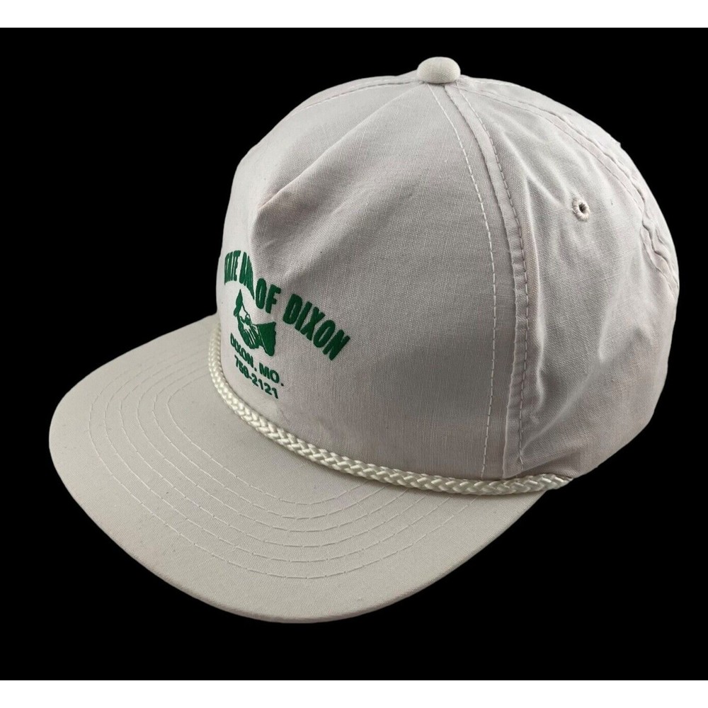 Snapback First Bank of Dixon, Dixon MO, White w/ Green Print, OS